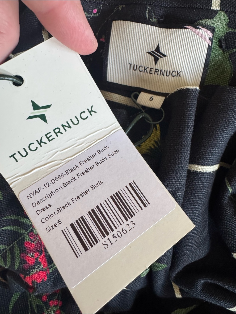 Tuckernuck Off-Shoulder Black Floral Midi Dress - Picture 6 of 6